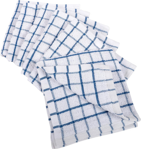 KAF Home Pantry 100% Cotton Checkered Grid Dish Cloths | Set of 6, 12 x 12 Inches | Absorbent and Machine Washable | Perfect for Cleaning Counters...