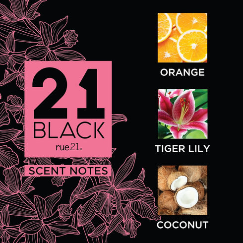 Rue 21 21 Black Eau De Parfum Women's Perfume Spray - 1.7 fl oz (50 ml)...
