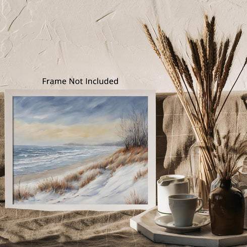 Posterizer 1 pcs-snowy winter nature scene in oil painting style-6-Landscape & Nature Art-GIft for Men Women Teens-Living Room Bedroom Decor- unfr...