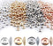 COIRIS 800pcs 4 Colors Round Spacer Beads 6mm Gold Silver Rhodium Rose Gold Plated Metal Loose Disc Beads for Bracelet Necklace Earring Jewelry Ma...