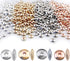COIRIS 800pcs 4 Colors Round Spacer Beads 6mm Gold Silver Rhodium Rose Gold Plated Metal Loose Disc Beads for Bracelet Necklace Earring Jewelry Ma...