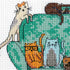 Dimensions 70-65222 Life is Better with Cats Counted Cross Stitch Kit for Beginners, 14 Cnt. White Aida, 5" x 7"...