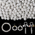QINJIEJIE 100pcs 10mm Rhinestone Beads for Jewelry Making White Beads Sparkly Disco Ball Beads Bulk Round Crystal Diamond White Clay Beads for Nec...