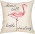Stand Tall Little Darling Watercolor Flamingo Motivational Sign Inspirational Quote Cotton Linen Home Decorative Throw Pillow Case Cushion Cover S...