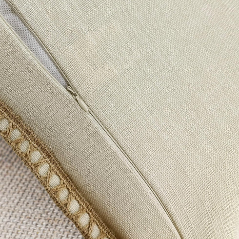 NordECO HOME Set of 2 Throw Pillow Covers - Burlap Linen Trimmed Tailored Edges Decorative Cushion Covers for Bed Home Decoration, 20 x 20...