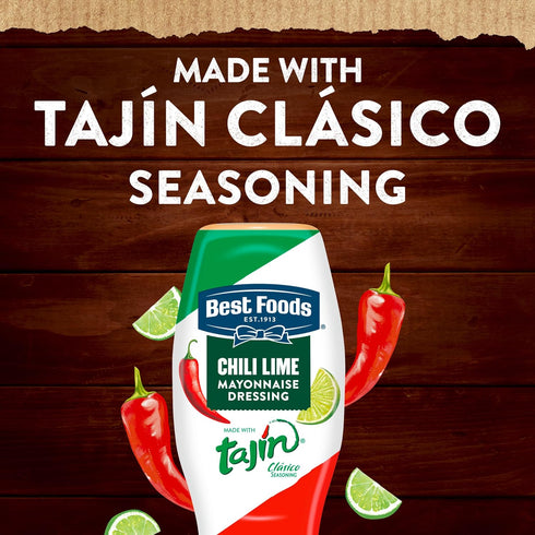 Best Foods Mayonnaise Dressing Chili Lime for Grilled Corn, Tacos, Grain Bowls & More, with Tajín Clásico Seasoning, Real Ingredients & No Artific...