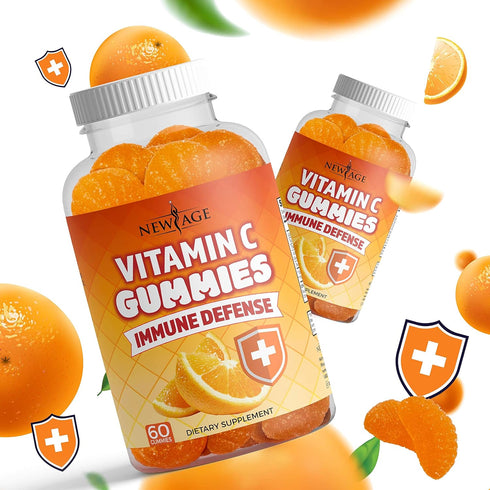 NEW AGE Vitamin C Gummies Orange Vitamin C Gummy - Supports Healthy Immune System - Vegetarian without Gluten (60 Gummies)...