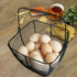 Black Square Wire Egg Basket For Fresh Egg with Handle,Famhouse Small Metal Egg Collecting Basket for Gathering Fresh Eggs Chicken Basket Decor fo...