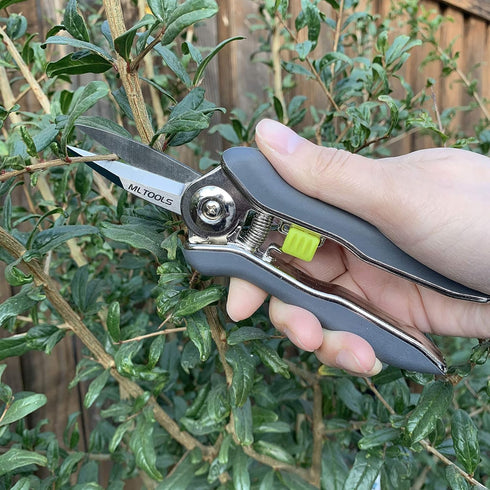 Straight Blade Bypass Pruning Shears Compact Heavy Duty & Ultra Sharp for Gardening – 6.7 Inch Stainless-Steel Garden Shears – Ergonomic Trimming ...