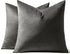 MIULEE 24x24 Inch Euro Sham Velvet Pillow Covers, Set of 2 Large Square Decorative Pillows -Dark Grey Super Soft for King Bed, Sofa, Couch, Accent...