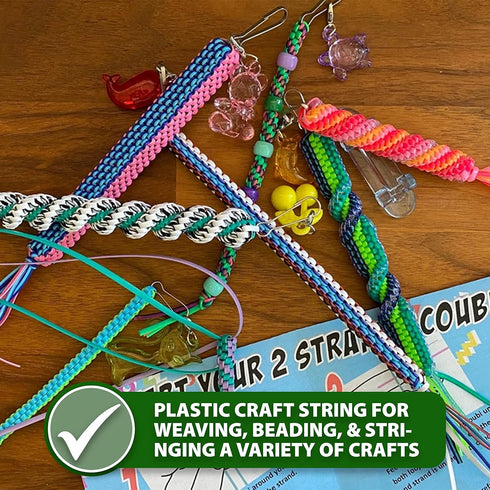 Mandala Crafts Rust Plastic Lacing Cord Boondoggle String Kit - 2.5mm 100 Yds Gimp String Kit for Keychain Plastic Cord Bracelet Necklace Jewelry ...