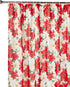 Violet Linen Decorative Christmas Printed Poinsettia Floral Design Shower Curtain - 72" X 72"...