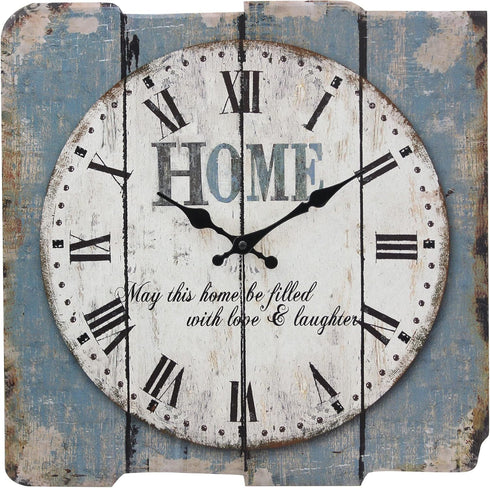 Stonebriar SB-6158A Worn Blue 15" Square White Wall Clock...