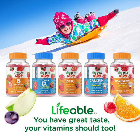 Lifeable Kids Vitamin C Gummies | 250mg | Great Tasting VIT C | Vegan GMO-Free Vitamin C Chewable | for Immune Support | 90 Gummies...