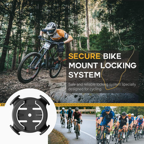 TUSITA 2 in 1 Bike Mount Quick Release, Quarter Turn Compatible with Garmin Edge GPS Computer, iPhone 14 13 12 Pro Max, Samsung Galaxy Note 20 S21...