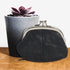 Leatherboss Leather Women's Coin Holder Pouch Purse Double Frame Wallet with Zipper Pocket, Black...