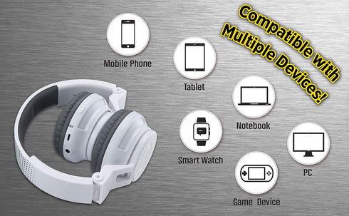 eKids Kids Bluetooth Headphones, Wireless Headphones with Microphone includes Aux Cord, Volume Reduced Kids Foldable Headphones for School, Home, ...