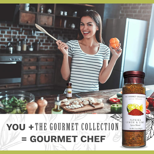 The Gourmet Collection Seasoning Blend, Paprika Lemon & Lime Spice, Cooking Seasoning for Chicken, Fish, Eggs, Mexican & Spanish Dishes. 156 Servi...