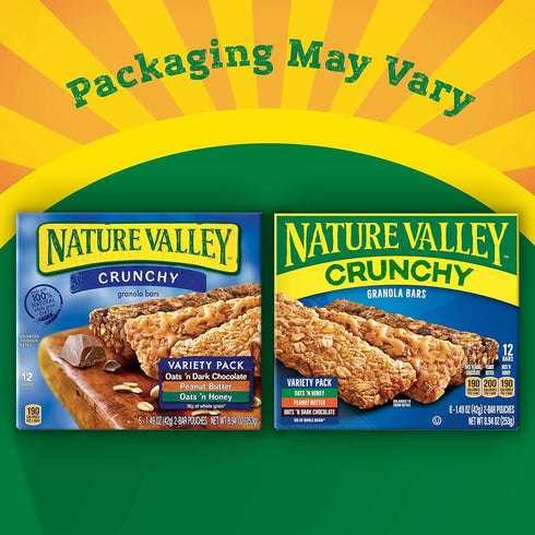 Nature Valley Crunchy Granola Bars, Variety Pack, 12 Ct, 8.94 oz (6 Pouches)...