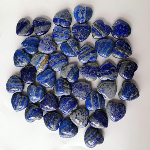 4 Pcs Natural Lapis Lazuli Love Heart Palm Stone Reiki Balancing Worry Stone(1 Inch)...