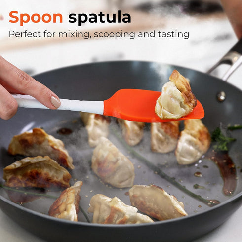 M KITCHEN WORLD Heat Resistant Silicone Spatulas Set | Rubber Spatula Kitchen Utensils Non-Stick for Cooking, Baking and Mixing | Ergonomic, Dishw...