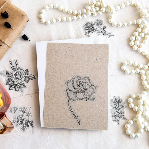 Geolet 300 Pieces Flower Plant Retro Transparent Flower Sticker Decal DIY Natural Scrapbooking Stickers for Laptop Ca Diary Album Journal Planners...