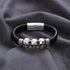 HAQUIL Mens Leather Bracelets Layered Leather Wristbands Cuffs Stainless Steel Clasp Boho Style Valentine Birthday Anniversary Christmas Gifts for...