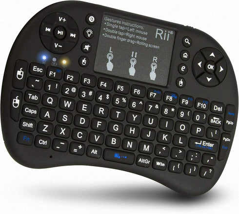 (Upgraded)Rii 2.4GHz Mini Wireless Keyboard with Touchpad,QWERTY,LED Backlit,Portable Keyboard for laptop/PC/Tablets/Windows/Mac/TV/Xbox/PS3/Raspb...