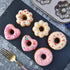 Fancy Donut Pan, 6 Cavity Donut Mold Heavy Duty Steel Non-stick Heart Flower Round Shaped Bund Pans Pattern Doughnut Bakeware for Oven Baking (Cha...