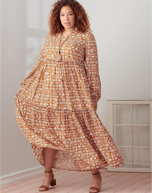 Simplicity Misses' and Women's Tiered Dress Packet, Code 9265 Sewing Pattern, Sizes XXS-XXL, White...