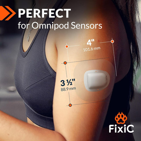 Fixic - 25 Pack - Adhesive Patches - Perfect for Omnipod - The Best Waterproof Adhesive Covers for Omnipod Sensors - Pre-Cut Back Paper - Long Fix...