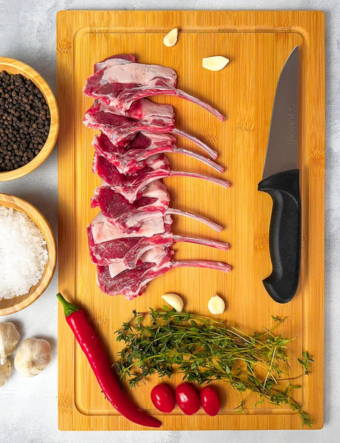 5-inch Butcher's Knife with Black Handle, Meat Knife for Chicken and Red Meat, Stainless Steel Kitchen Utility Knife with a Durable Handle...