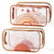 Y1tvei 2Pcs Summer Boho Rainbow Sunshine Clear PVC Makeup Bag Brown Rainbow Boho Plastic Cosmetic Toiletry Bag Transparent Zipper Makeup Case Wate...
