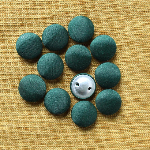 Round Handmade Buttons Dupion Fabric Covered 12 Button for Sewing Scrapbooking Clothes Craft...