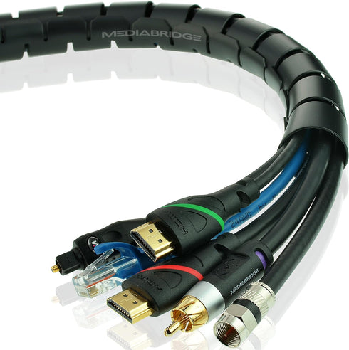 Mediabridge™ EZ Cable Bundler (6 Feet) - 1" Width - Flexible & Expandable Cable Management Sleeve (Part# CM1-25-06B)...