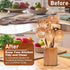 Kitchen Utensils Holder for Countertop: Wooden Utensil Crocks - Cooking Spoons Organizer...
