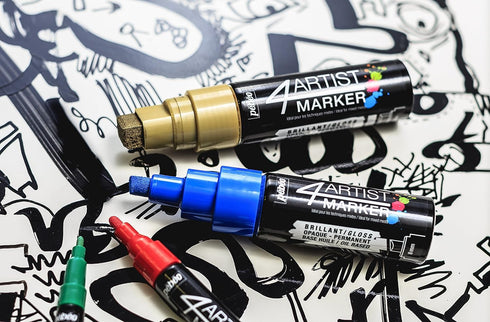 Pebeo 4Artist Marker, Oil Paint Markers, Basic Set of 5 x 4 mm...