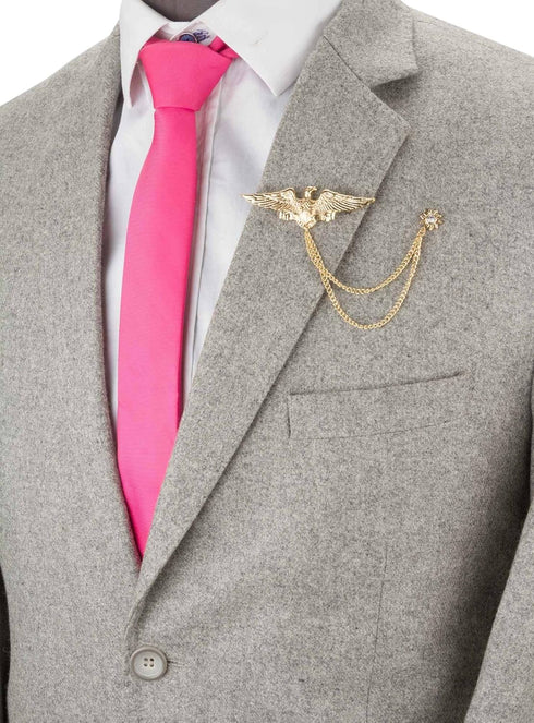 Knighthood Eagle Bird with Golden Sunshine and Hanging Chain Brooch Golden...