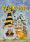 Welcome Spring Honey Bumble Bee Gnome Garden Flag, Summer Yard Outdoor Home Decorative Burlap Lawn Outside Decoration, Daisy Flowers Small Decor D...