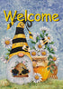Welcome Spring Honey Bumble Bee Gnome Garden Flag, Summer Yard Outdoor Home Decorative Burlap Lawn Outside Decoration, Daisy Flowers Small Decor D...