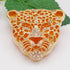 Navachi 18k Gold Plated Clear Crystal Black Enamel Leopard Head Brooch Pin...