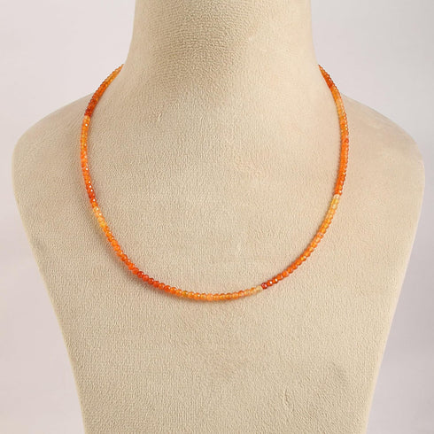 Handmade 3 MM Beaded Gemstone Choker Necklace for Women Boho Colorful Natural Stone Bead Necklaces Beach Summer Jewelry...