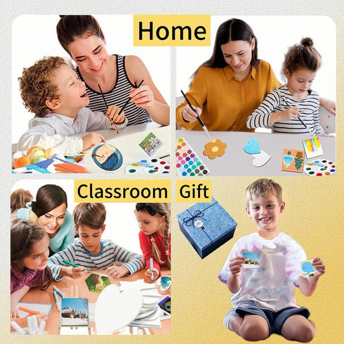 15Pcs Magnetic Mini Canvas Boards for Painting Small Canvases Boards DIY Decorative Magnets Painting Crafts Gifts?3",Round Shape?...