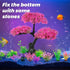 Ameliade Aquarium Artificial Plastic Plants Decoration, Pink Cherry Blossom Tree & Grass Aquarium Decor Set, Goldfish Betta Fish Tank Decorations ...
