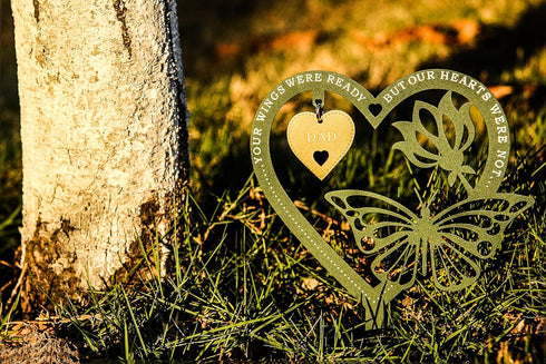 Memorial Gift Heart-shape Butterfly Ornament Plaque, Sympathy Gift for Loss of Father, Bereavement Condolence Remembrance Gift in Memory of Loved ...