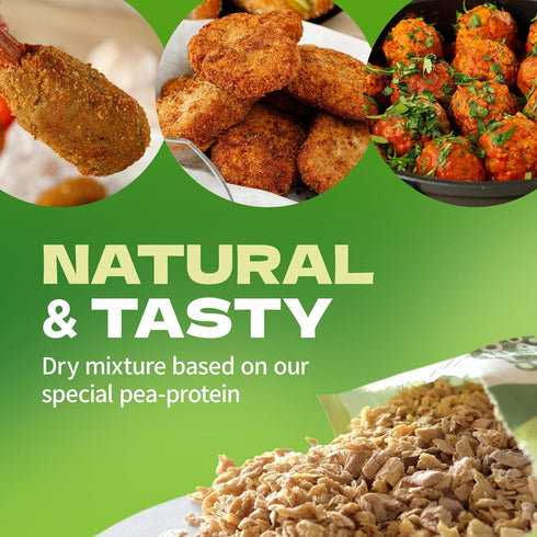 Vegan meatless food with beef, chicken and fish flavors - Plant based meat ground for cooking vegetarian meals (Chicken free)...