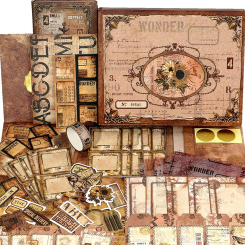 Funto Scrapbooking Kit, The Love Poems Series - Tales of Begonias, Ideal Gift Box Packaging, Perfect for Bullet Scrapbooking Materials, Planner DI...