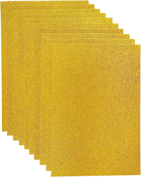 Jtnohx Glitter Felt Fabric, 10pcs Glitter Felt Sheets for Crafts, 8 x12 inches Felt Square Glitter for Party Holiday Greeting Festival Projects (G...