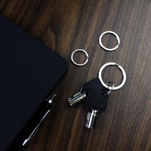 Flat Key Rings Key Chain Metal Split Ring 30pcs (Round 3/4 Inch, 1 Inch and 1.25 Inch Diameter), for Home Car Keys Organization, Nickel Plated Sil...
