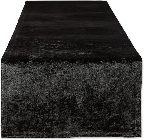 DII Velvet Collection Tabletop, Table Runner, 14x108, Black...
